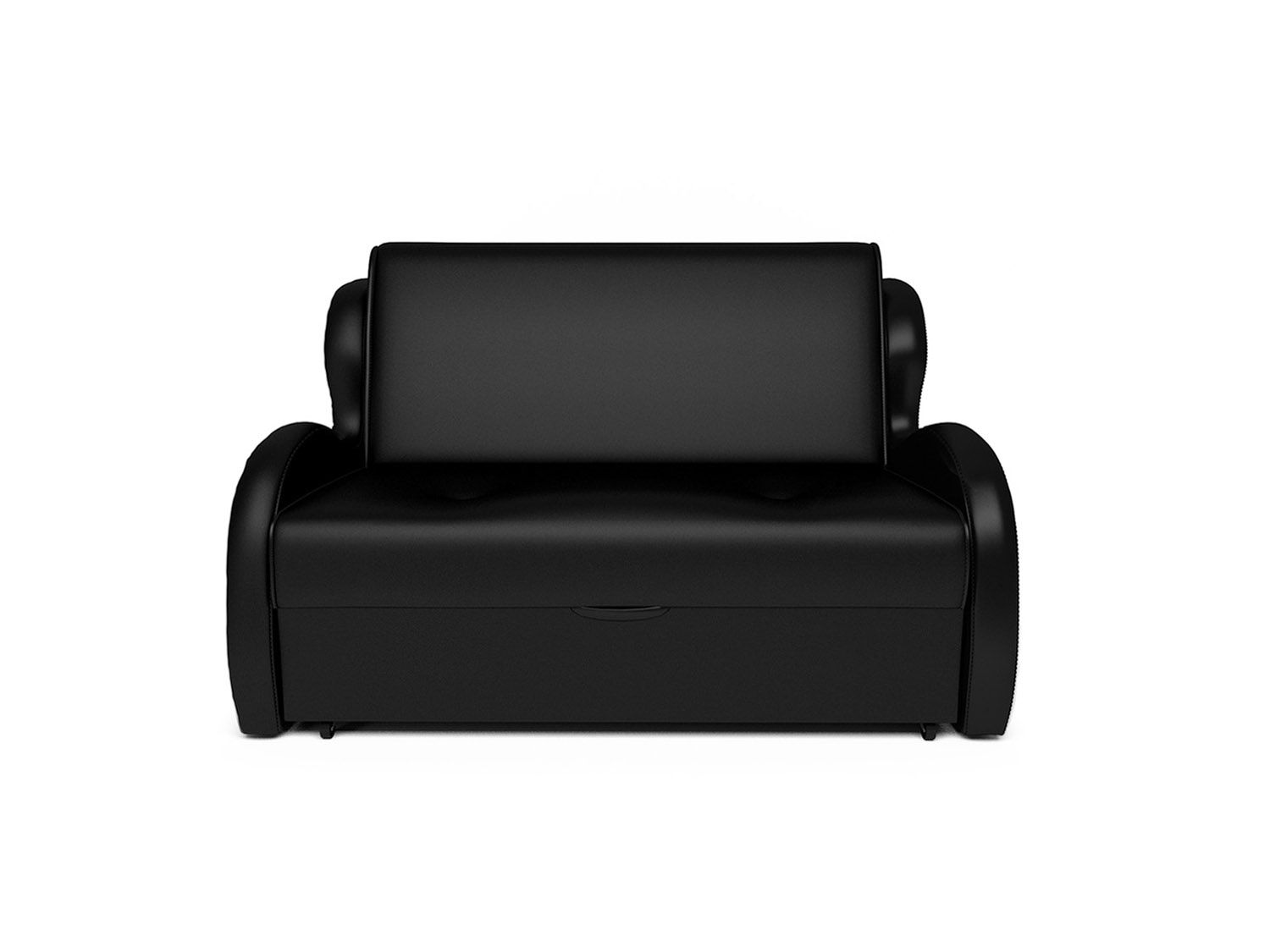 Диван Атлант черный кожзам 120