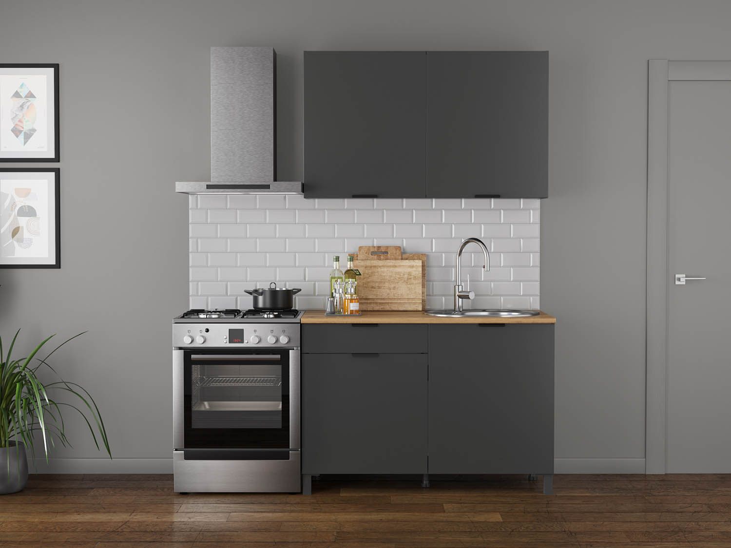 Кухня Венера 1200 Диамант серый