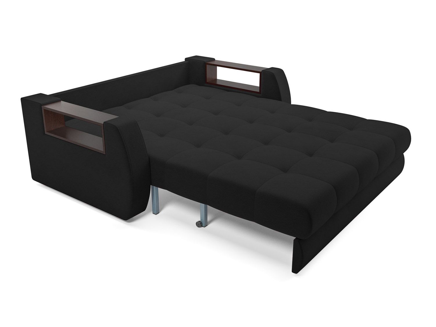 Диван Аккордеон Барон №3 велюр черный HB-178 17