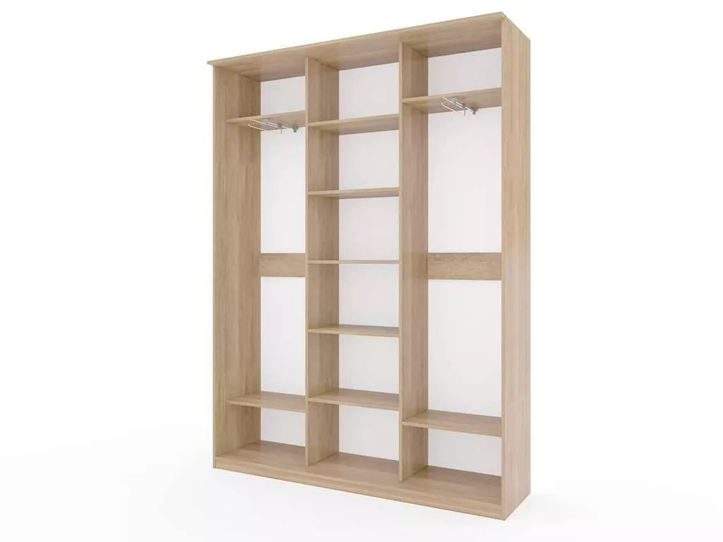 Шкаф купе Модерн 2076х450 3-х дверный 3-х секционный зеркальный ясень