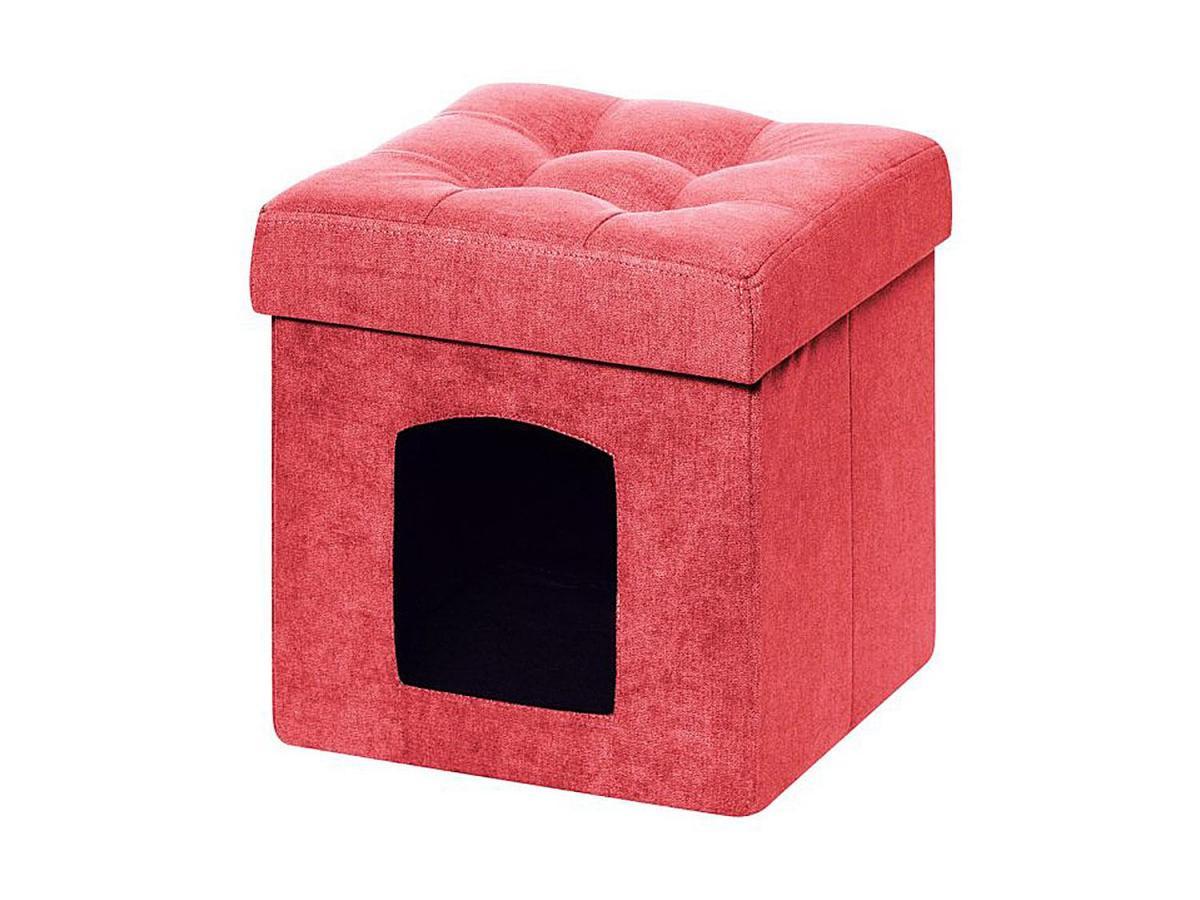 Пуф складной для животных велюр Коралловый