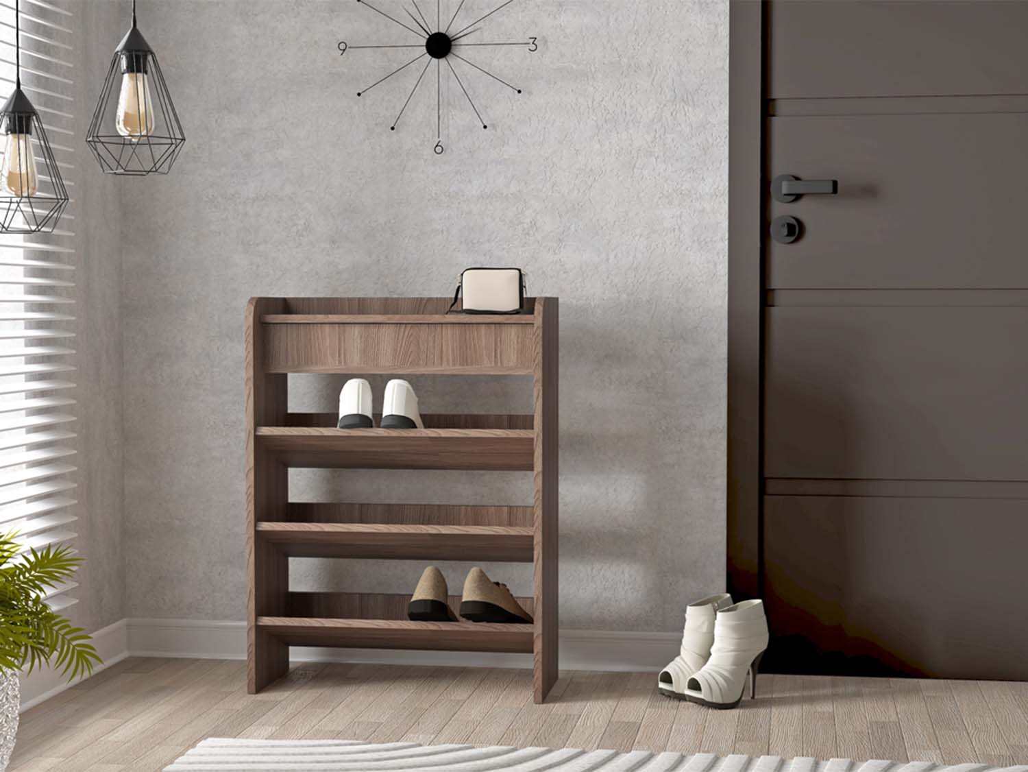 Обувница открытая 600 - Ясень темный