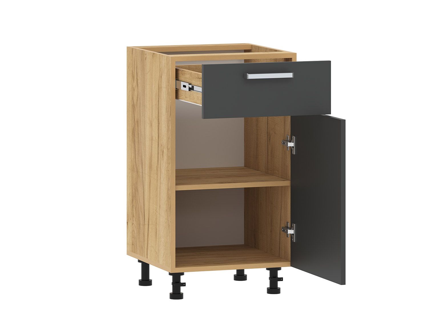 Борги 100.08 тумба кухонная (450) Дуб Крафт золотой / Антрацит