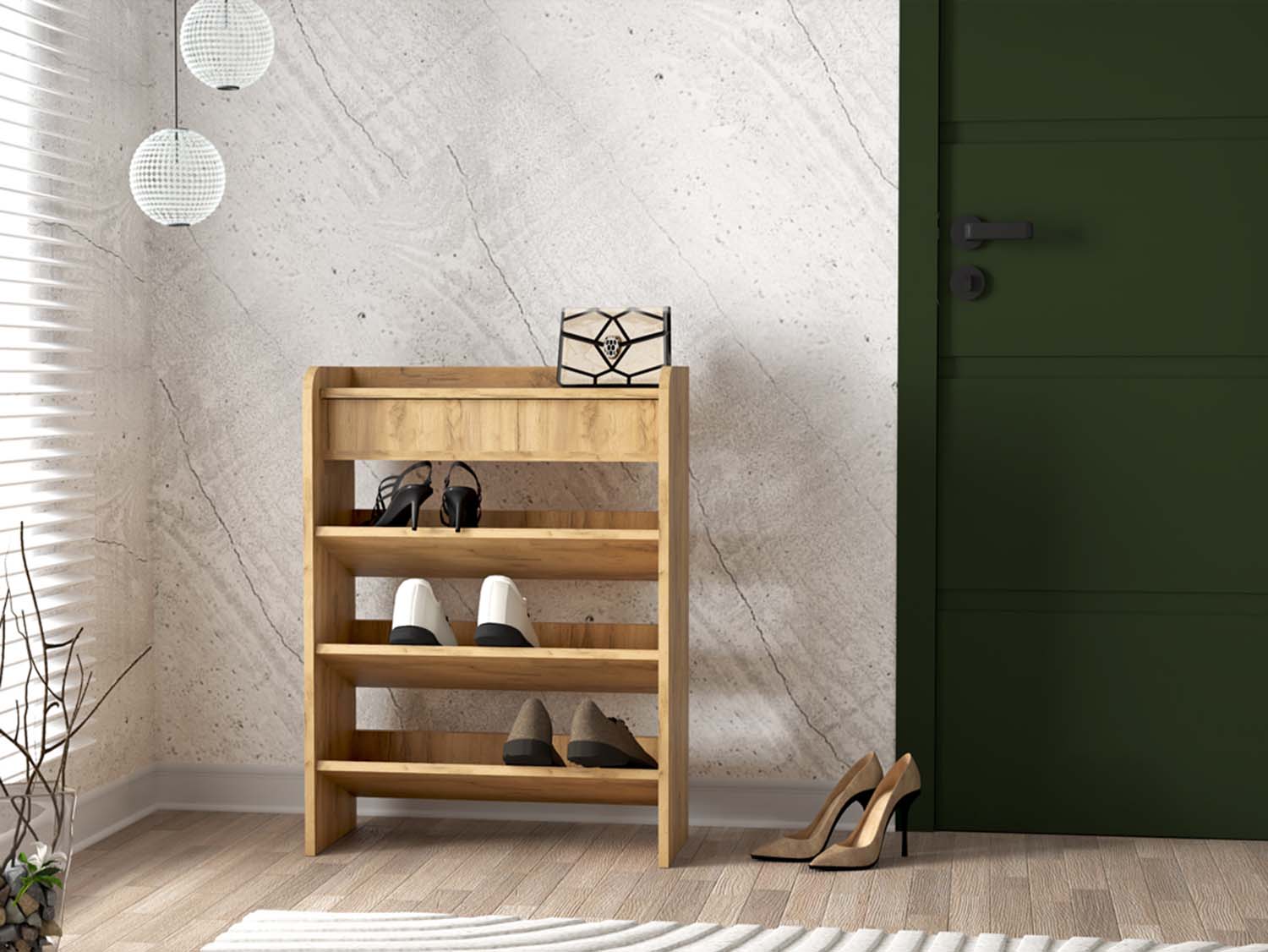 Обувница открытая 600 - Дуб Крафт золотой