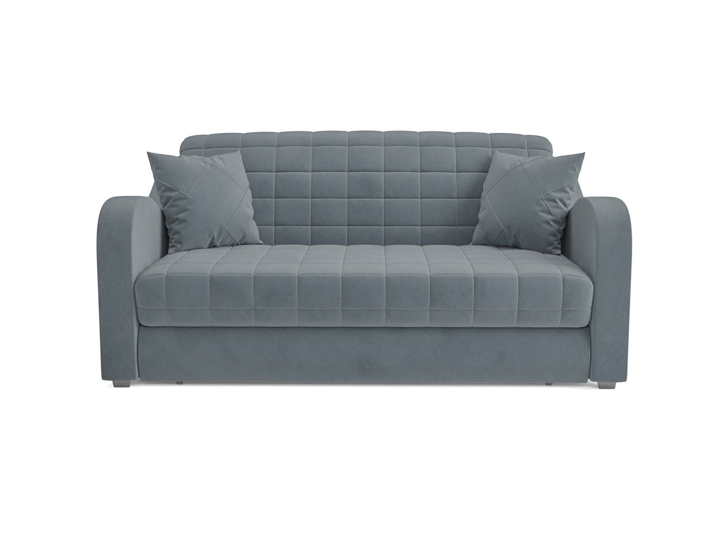 Диван Аккордеон Барон №4 велюр серо-синий HB-178 26