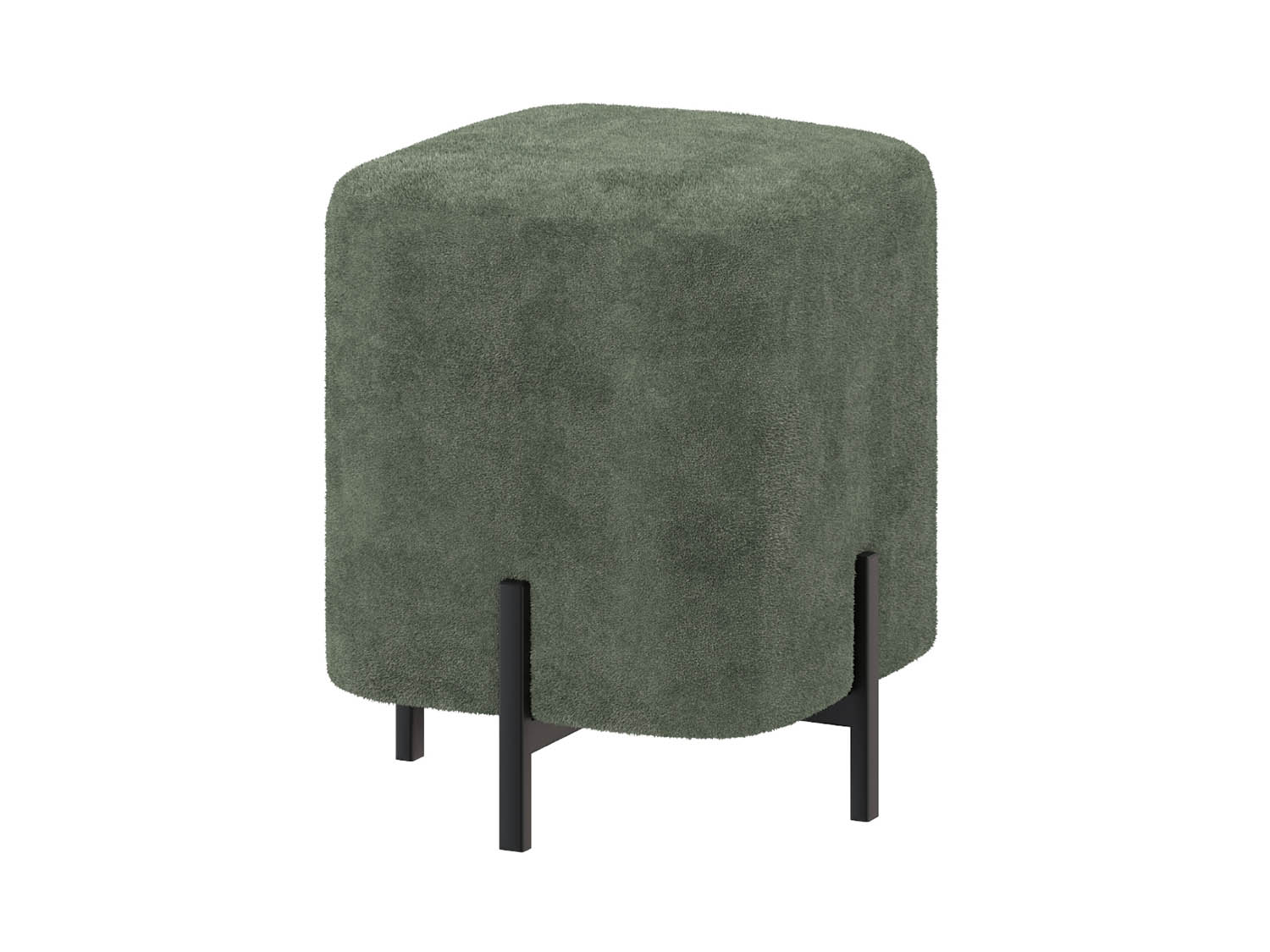 Пуф Люкс квадратный велюр Панда олива