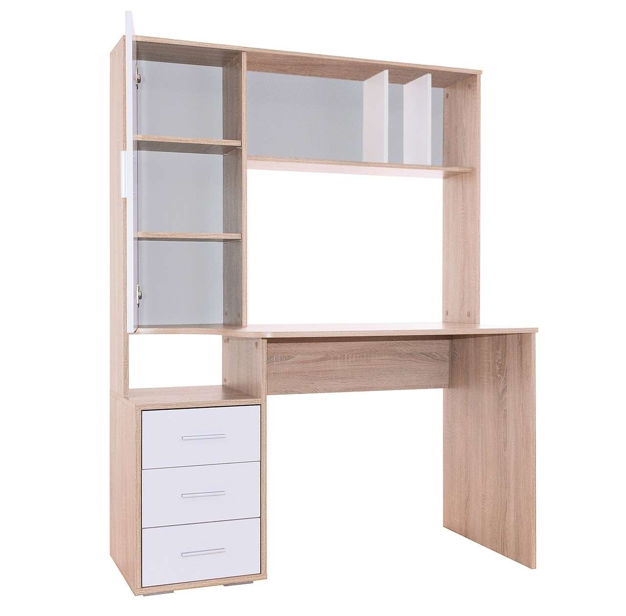 Стол компьютерный КСТ-16 Дуб Сонома / Белый