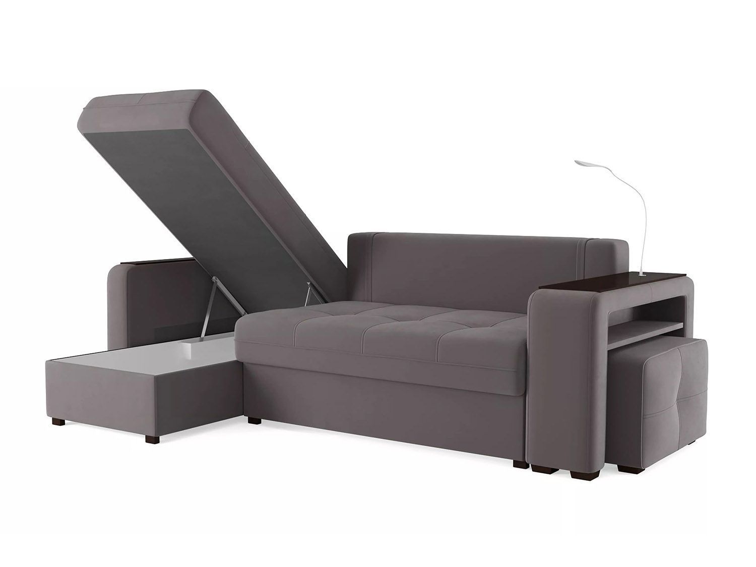 Диван угловой Смарт 4 Б3-1Пф-2Т-Б4 Велюр Велютто 19