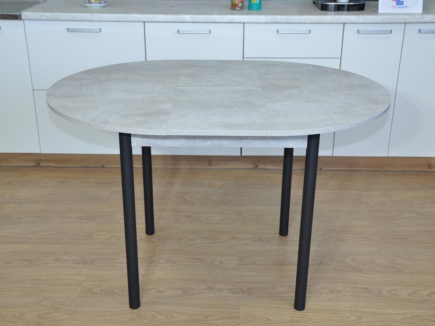 Стол обеденный Ники Черный / цемент светлый