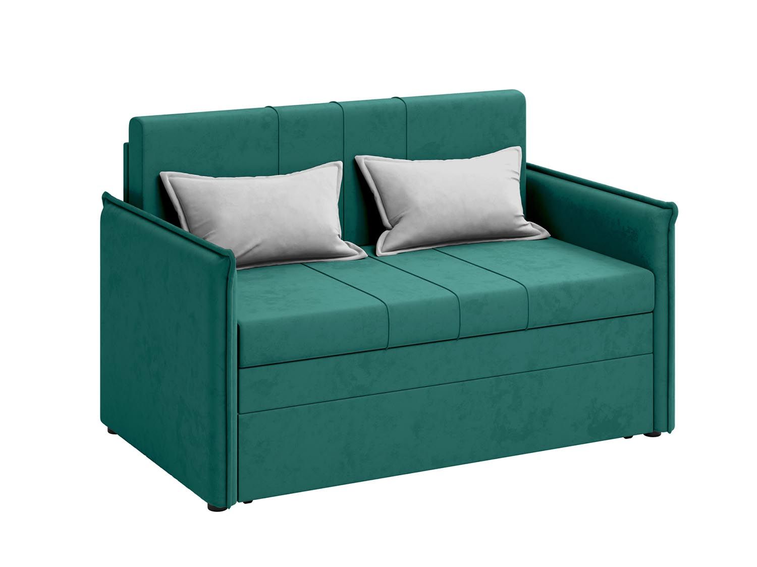 Дэнди диван-кровать 2 думки / велюр Fresh изумруд / сильвер