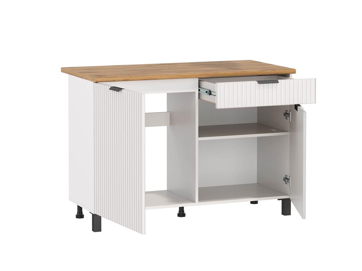 Венера стол 1200 МДФ / Белый фрезерованный