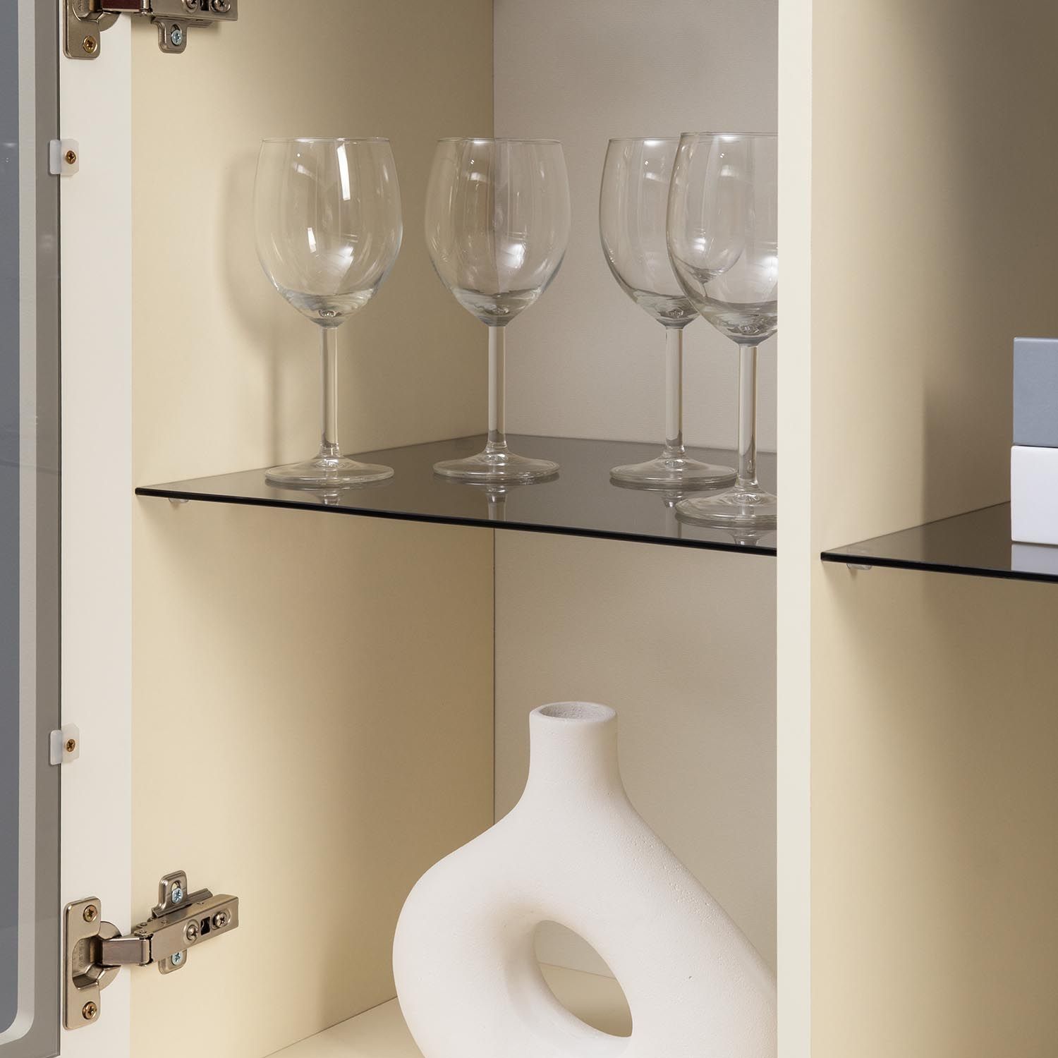 Марион шкаф-витрина 16.397.02 Слоновая кость