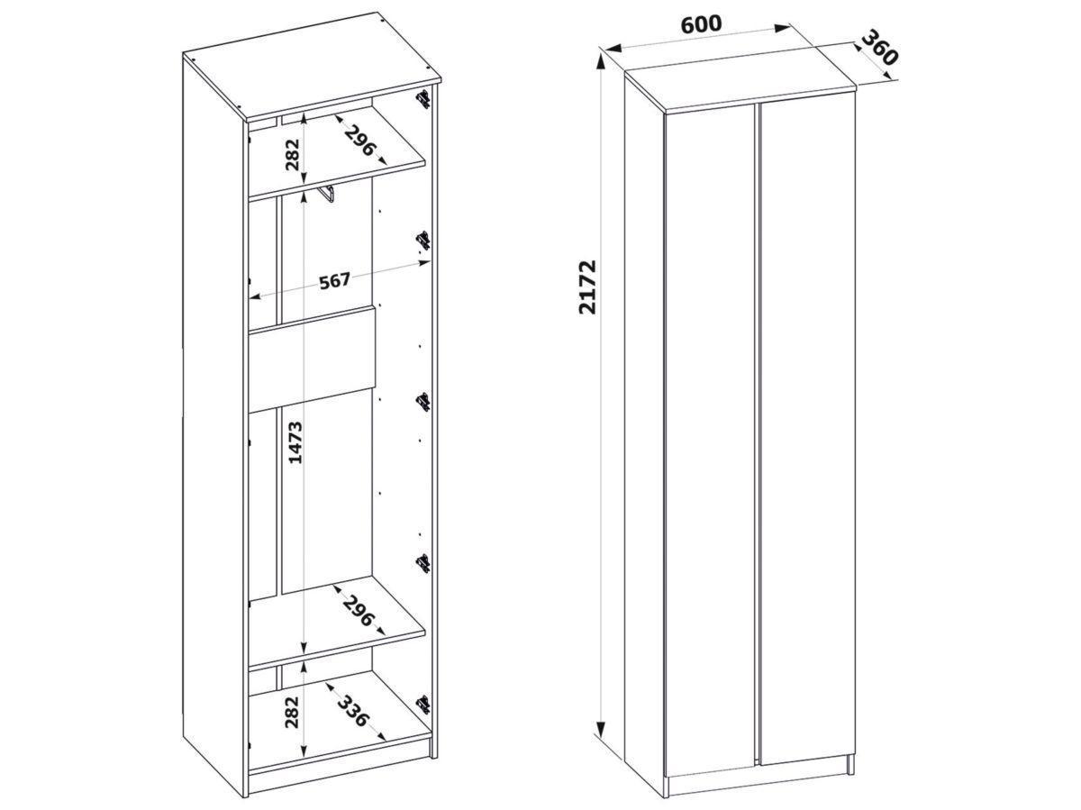 Распашной шкаф ШО-4 Белый