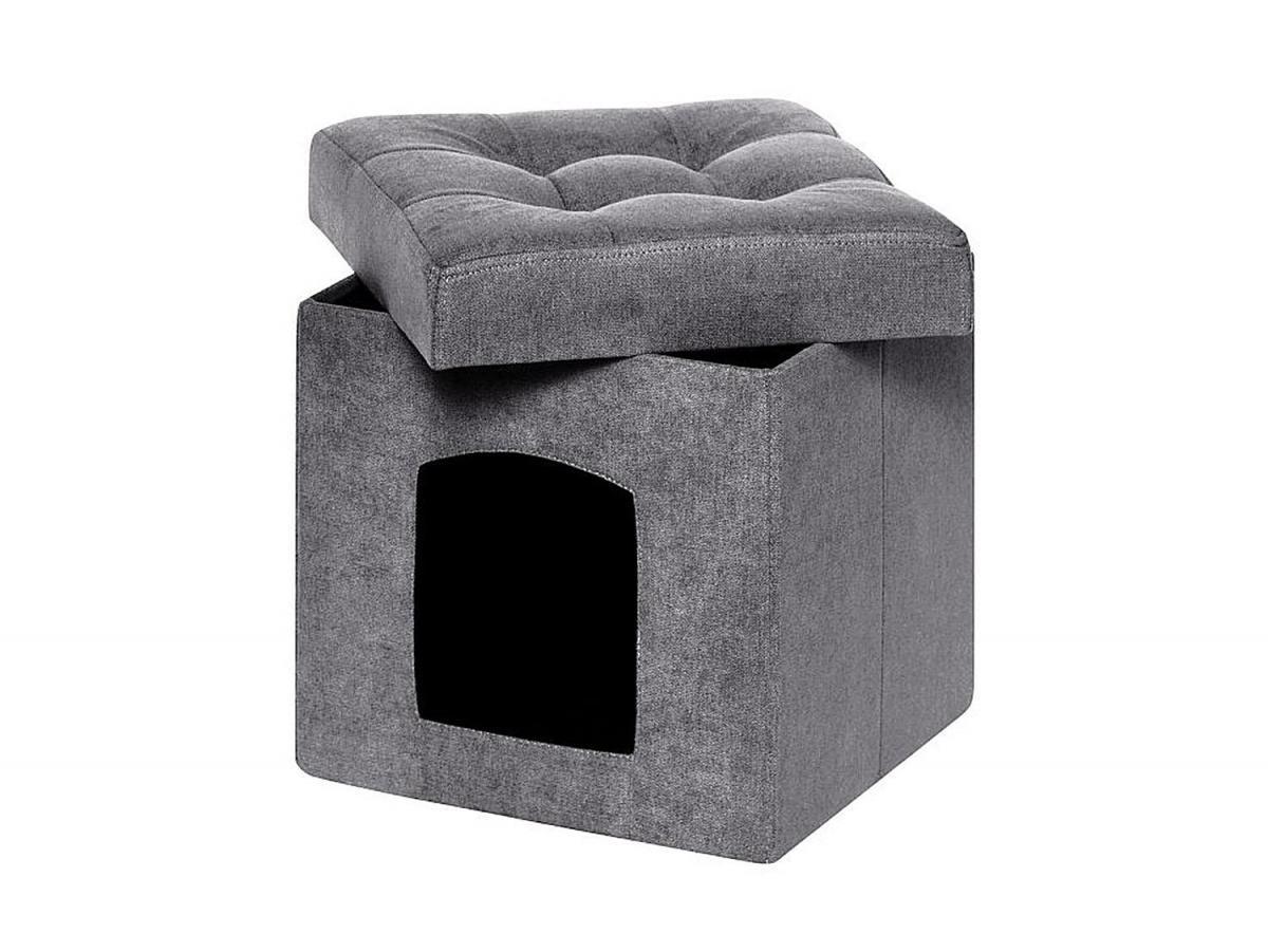 Пуф складной для животных велюр Серый