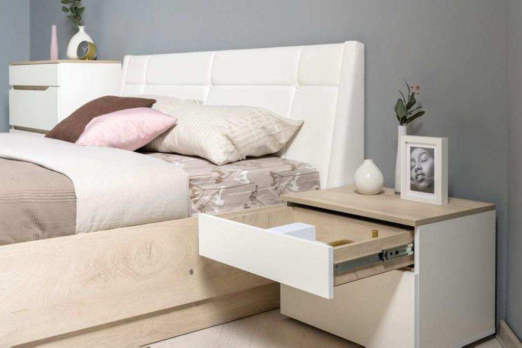 Спальня Муссон Белый/Дуб Эндгрейн