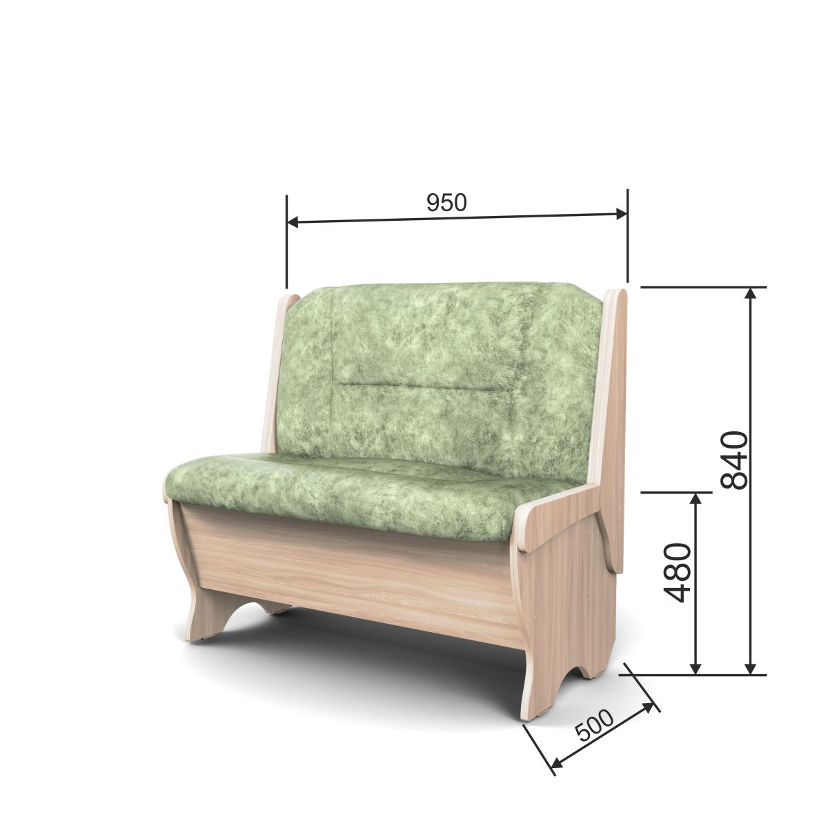 Скамья Лотос 950 ясень светлый/мохито