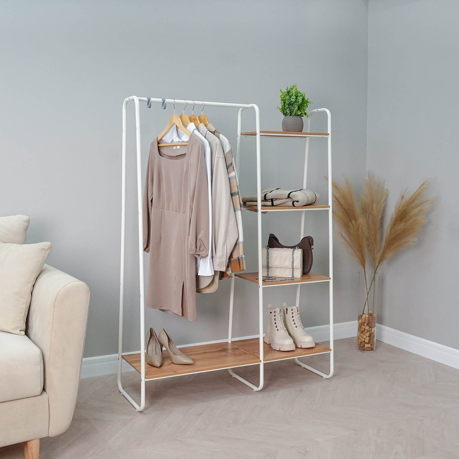 Гардеробная система с полками Скандинавия 1 Белый