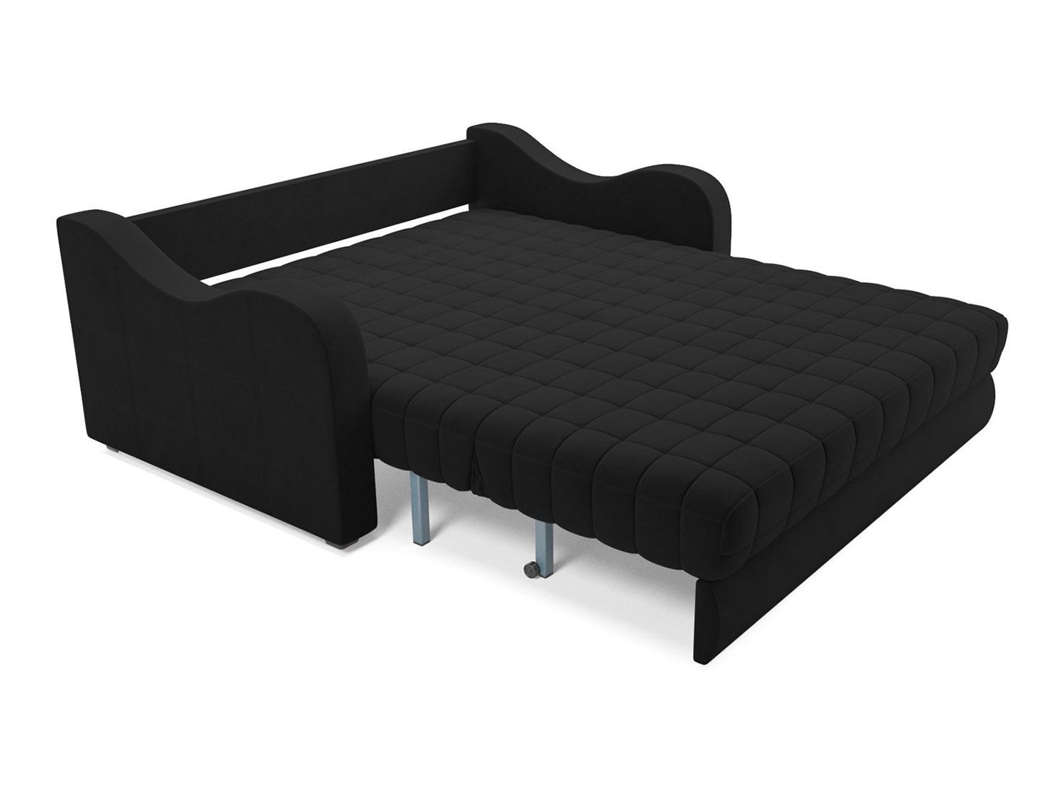 Диван Аккордеон Барон №4 велюр черный HB-178 17