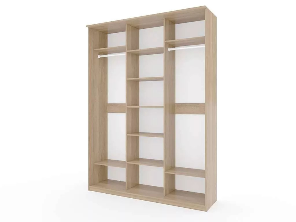 Шкаф купе Модерн 1776х600 3-х дверный 3-х секционный фотопечать №2 ясень