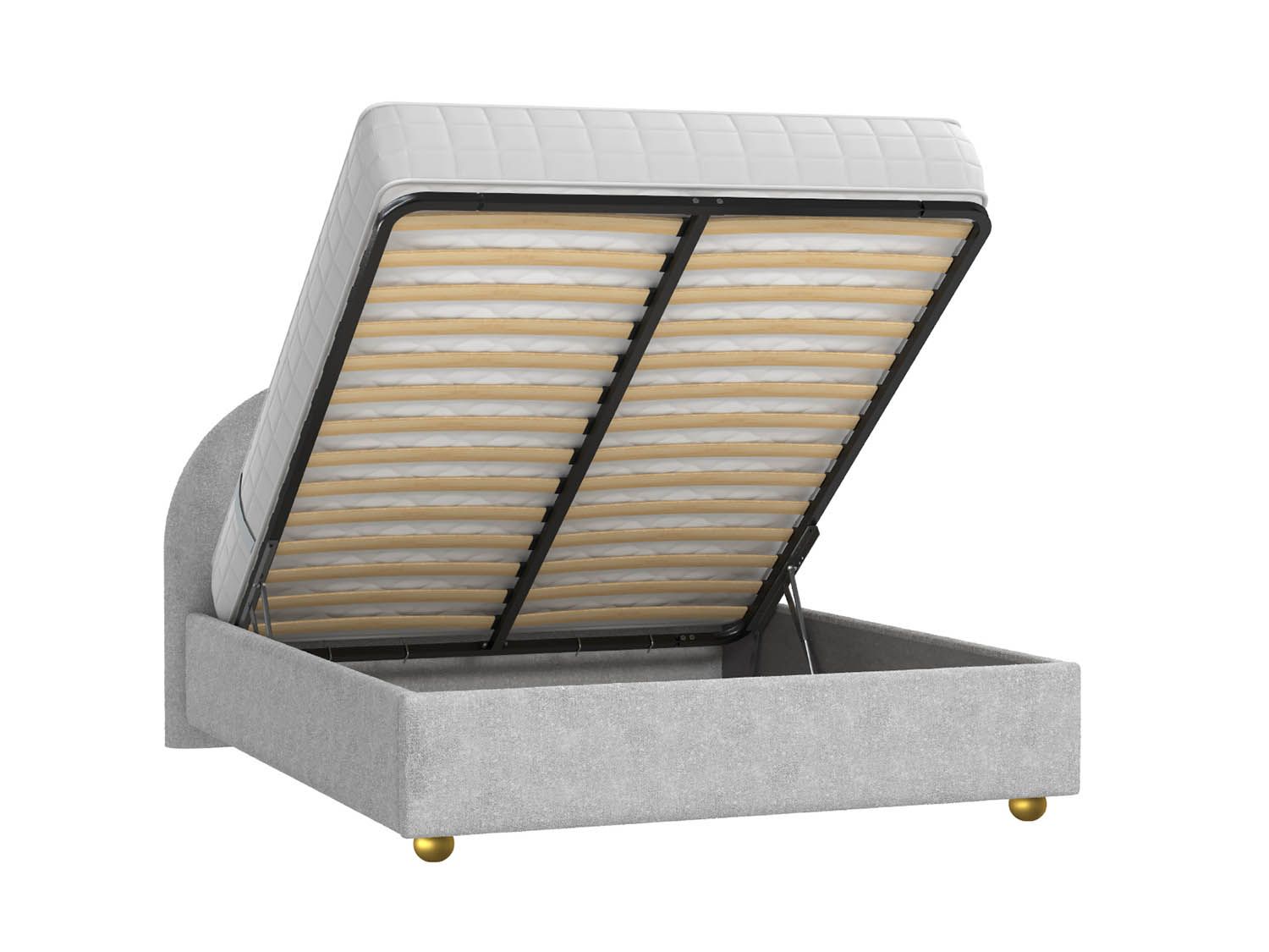 Кровать Афродита 1400 велюр Панда сильвер