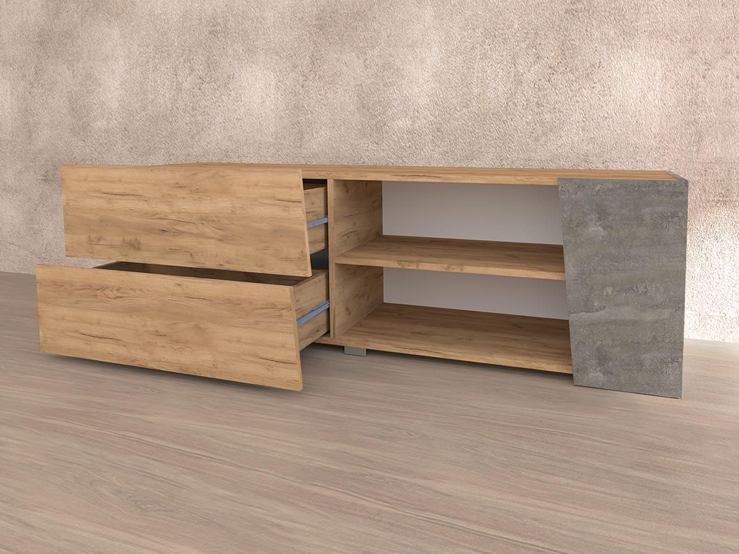 Гостиная Аллегро 10 компл. 1 / Дуб Крафт золотой/Камень темный