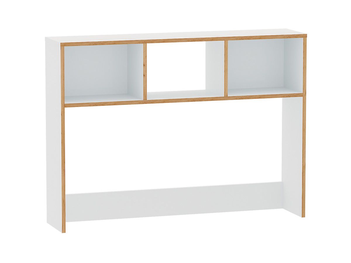 12.42 стол письменный с надстройкой 13.161 Вуди Белый/Дуб золотой