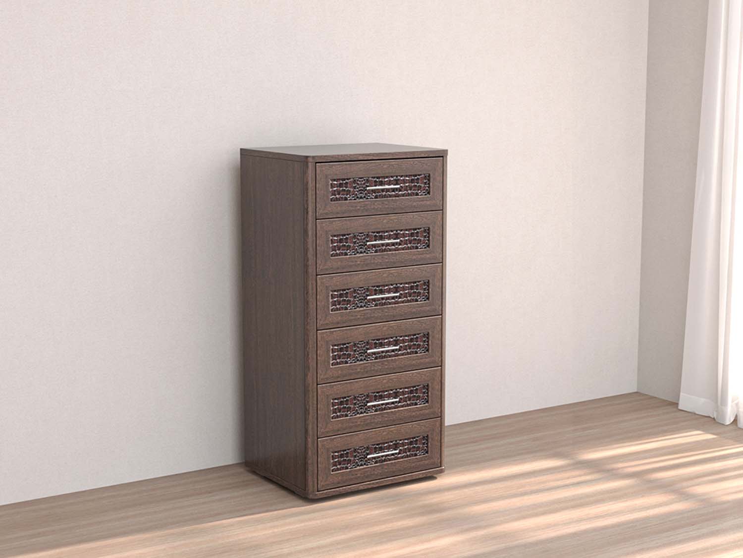 Кэт 4 комод 6 ящиков - Венге/Кайман тёмный