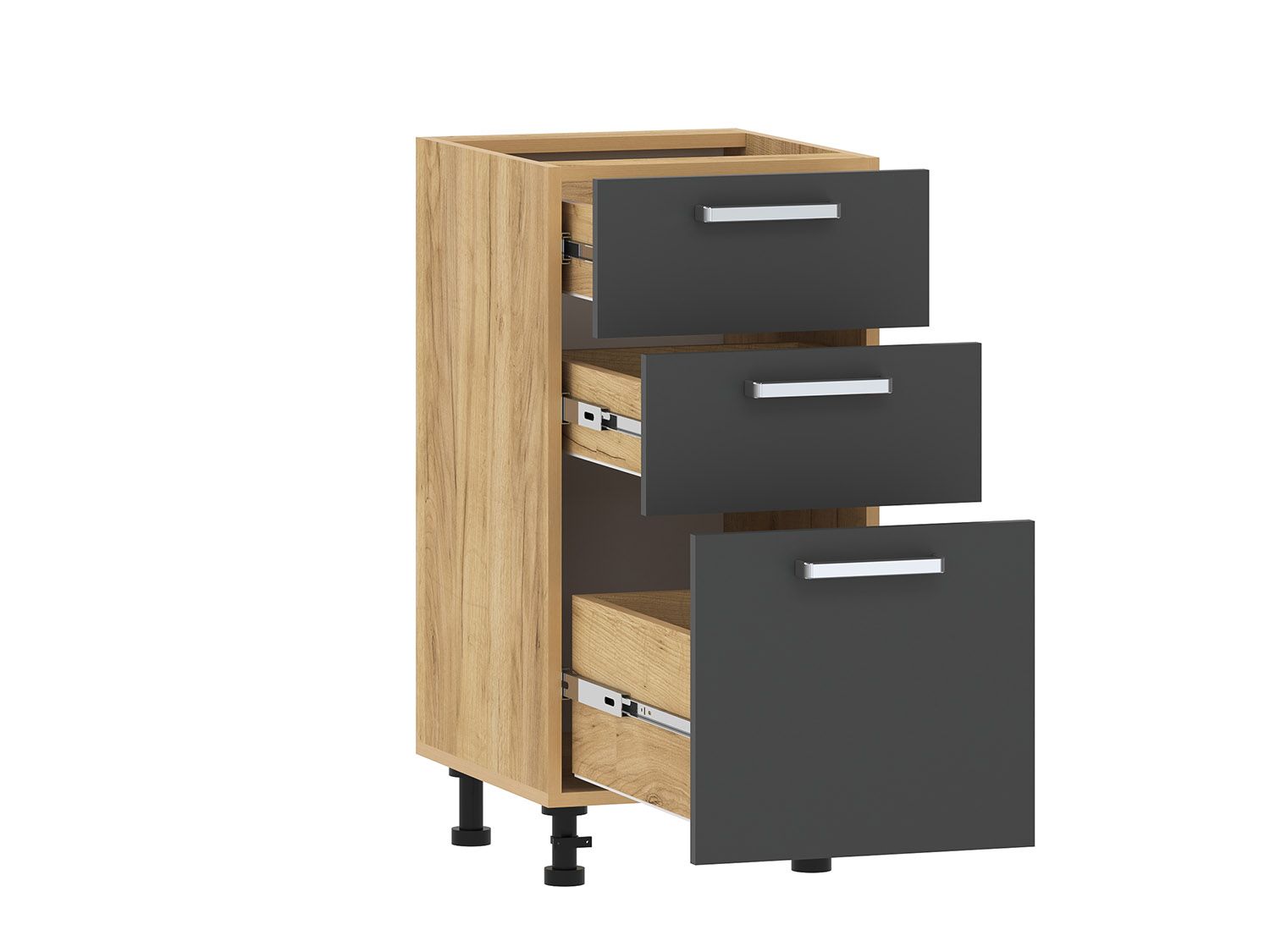 Борги 100.06 тумба кухонная (400) Дуб Крафт золотой / Антрацит