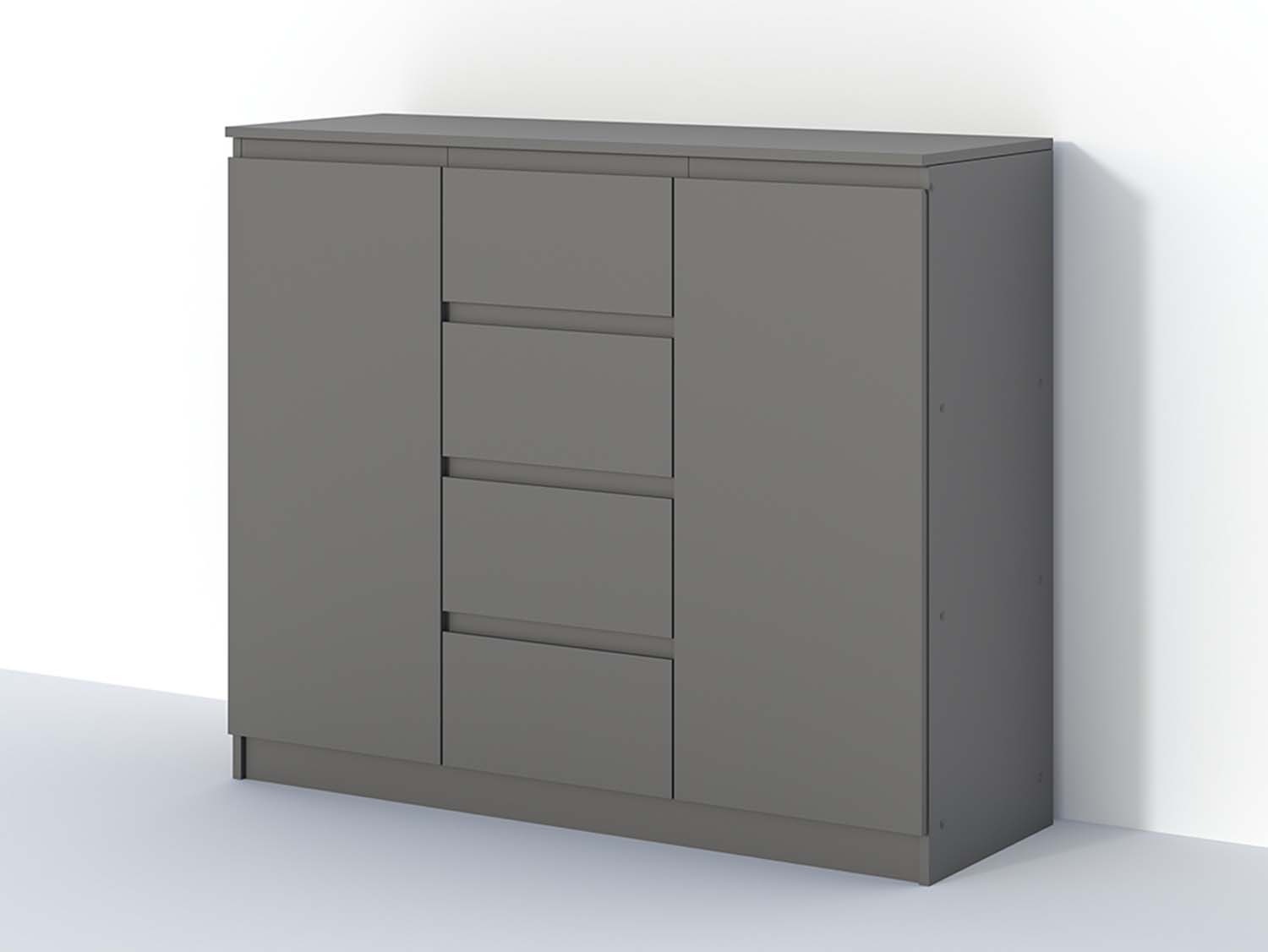 Кэт-1 комод 2 ств./ящики - Графит