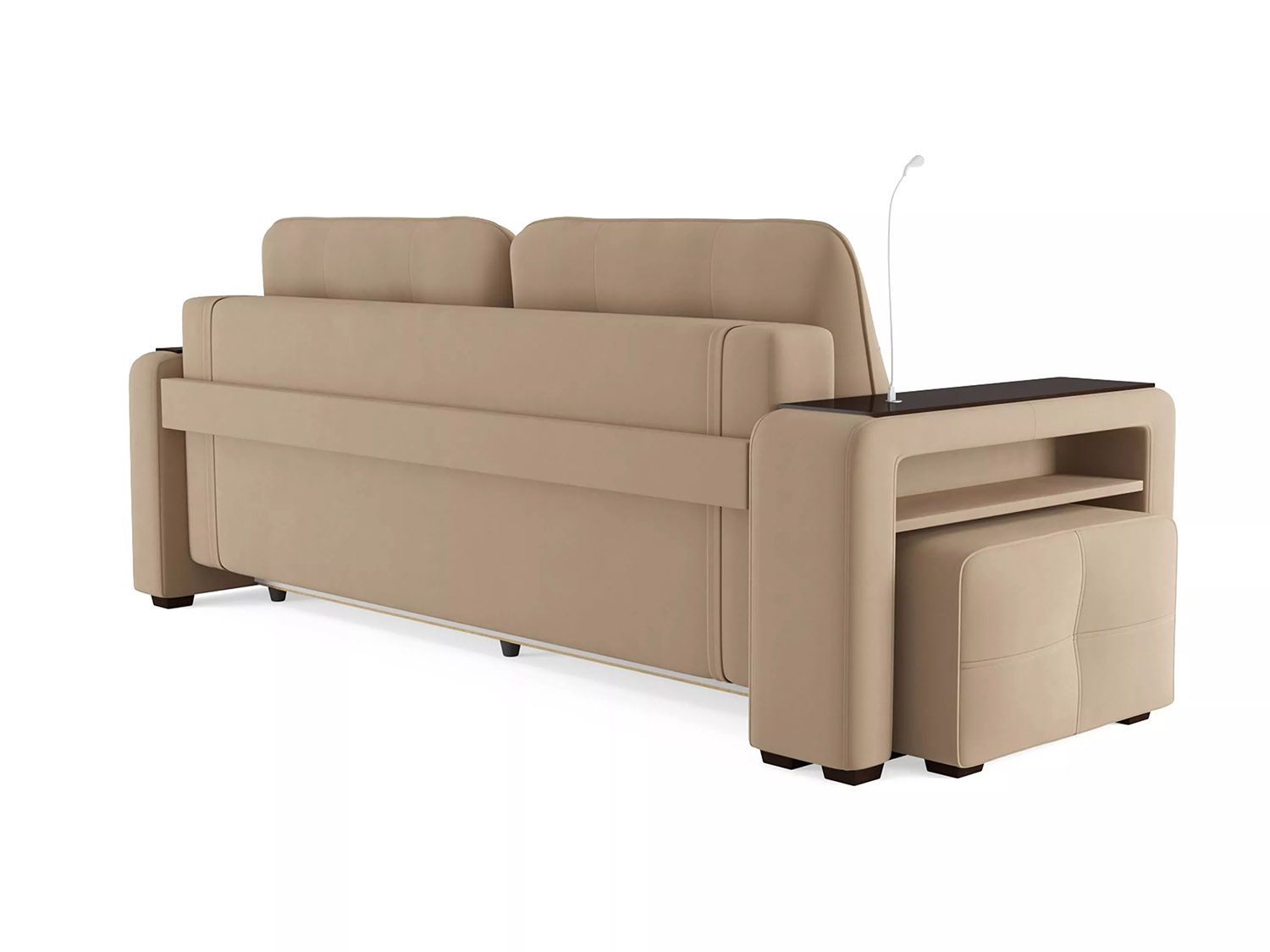 Диван Смарт 4 пуф слева Б4-3т-Б3 СК Велюр Велютто 05