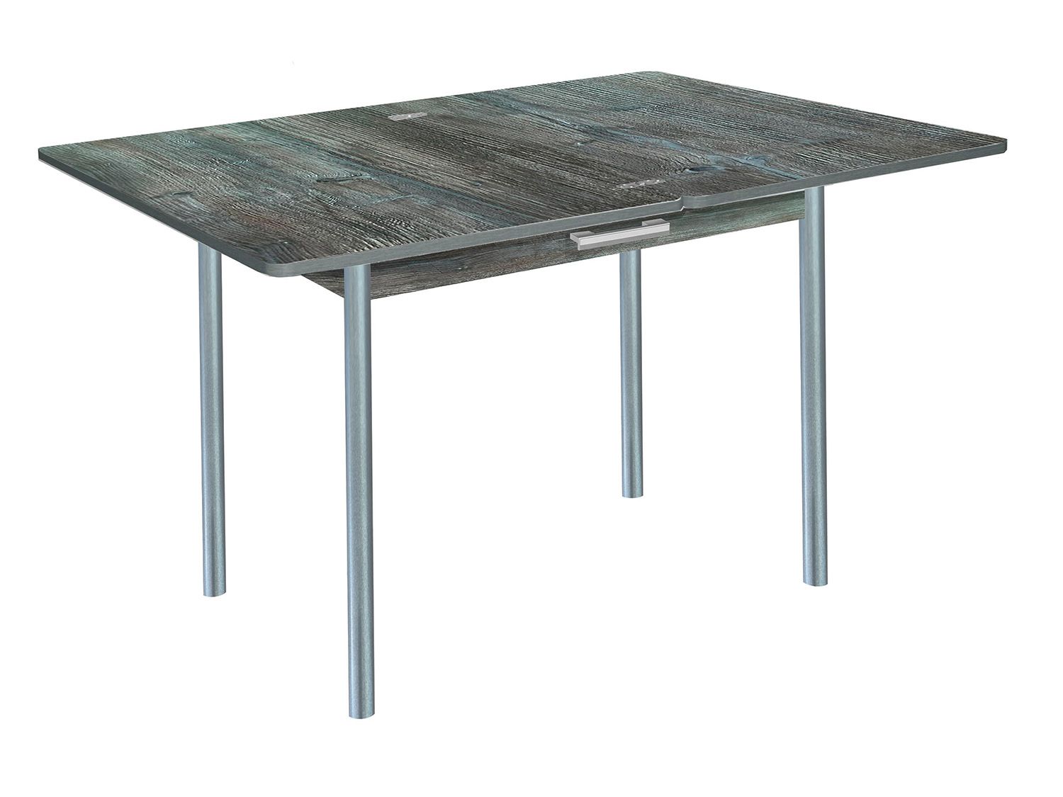 Симпл стол обеденный раскладной с ящиком / сосна пасадена/металлик