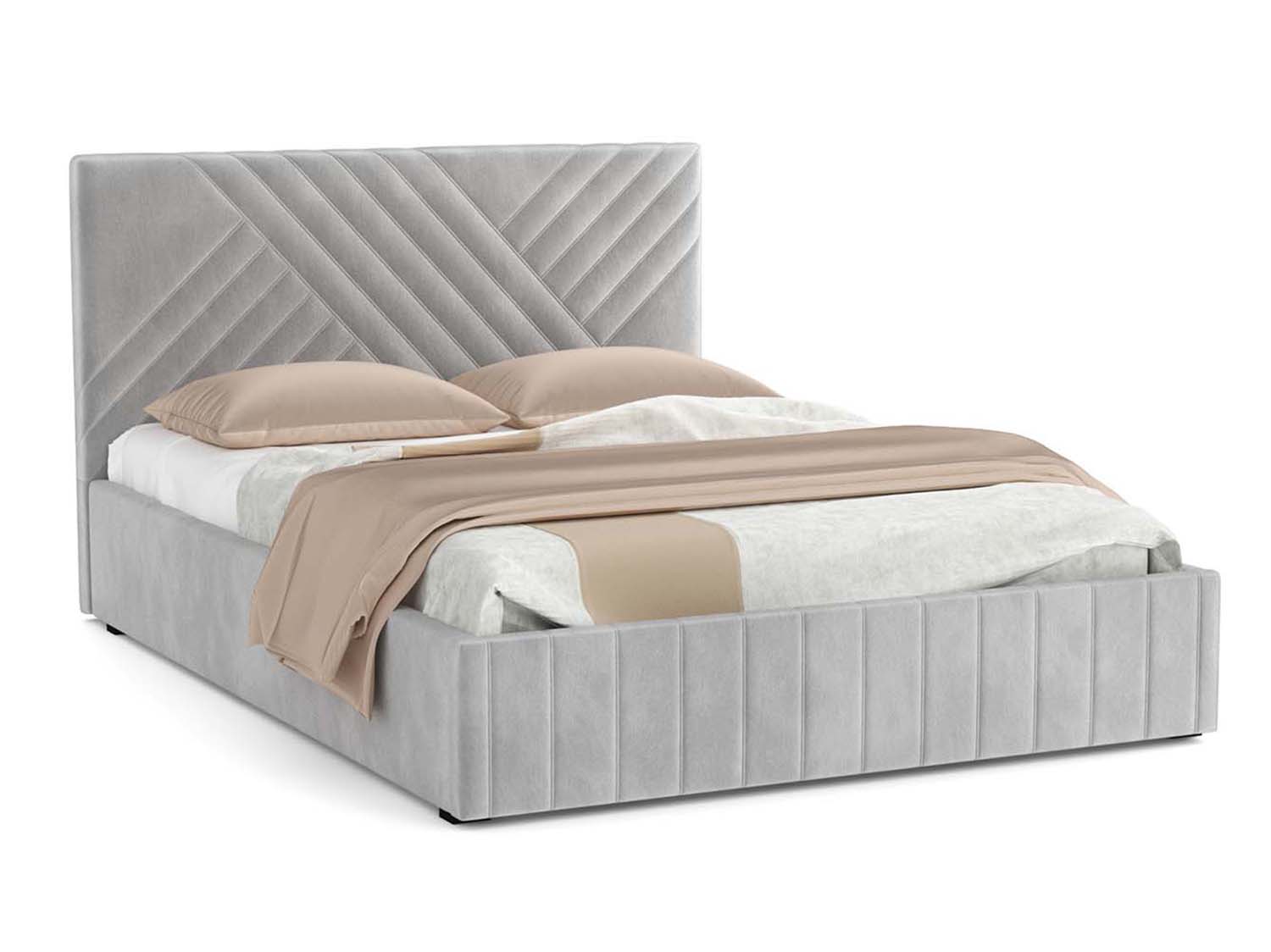 Гамма Ф кровать 1400 - велюр Fresh сильвер