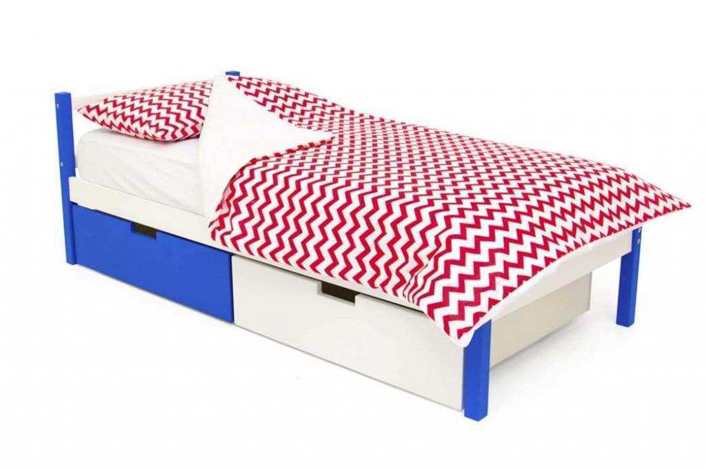 Детская кровать Бельмарко Svogen classic сине-белый с ящиками