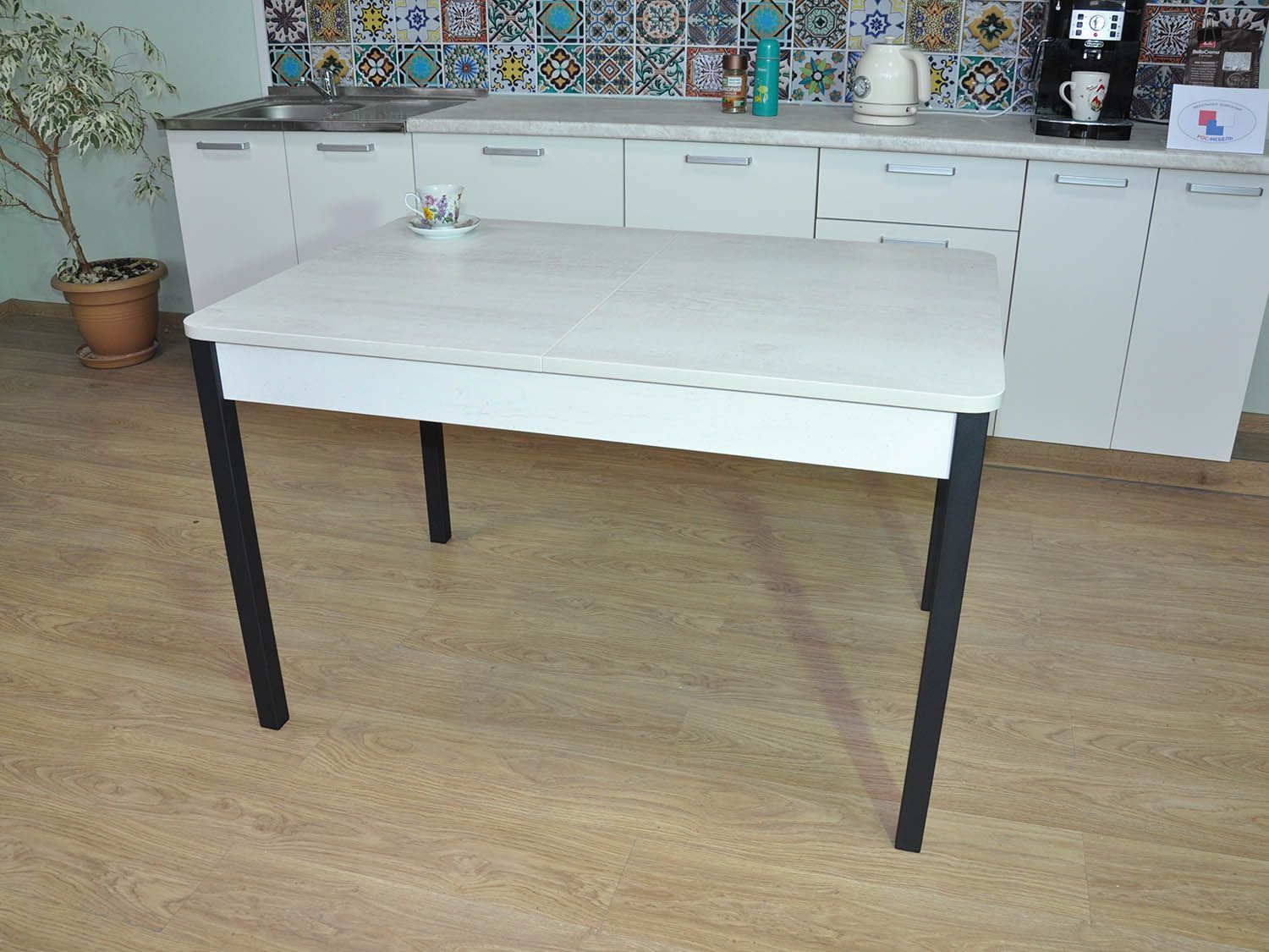 Стол обеденный Сканд-2 Бетон белый