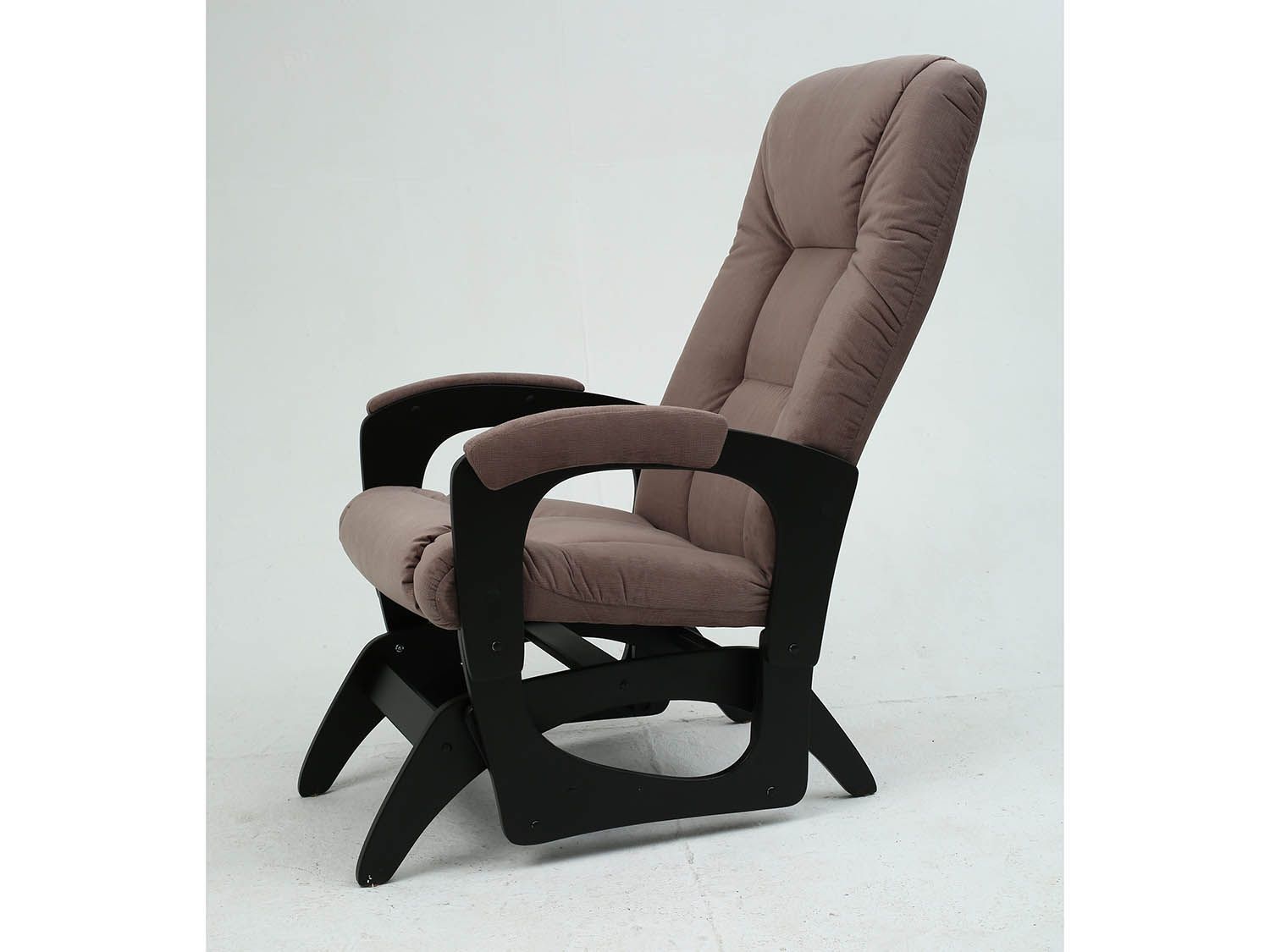 Кресло-маятник Леон Черный / Кофе с молоком