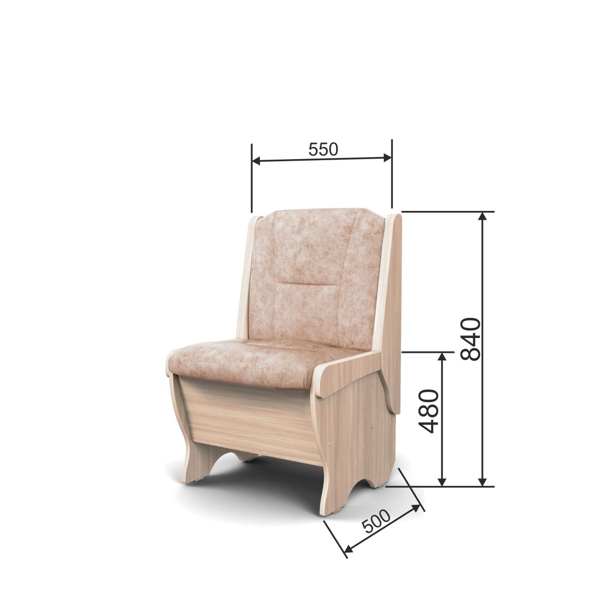 Скамья Лотос 550 ясень светлый/латте