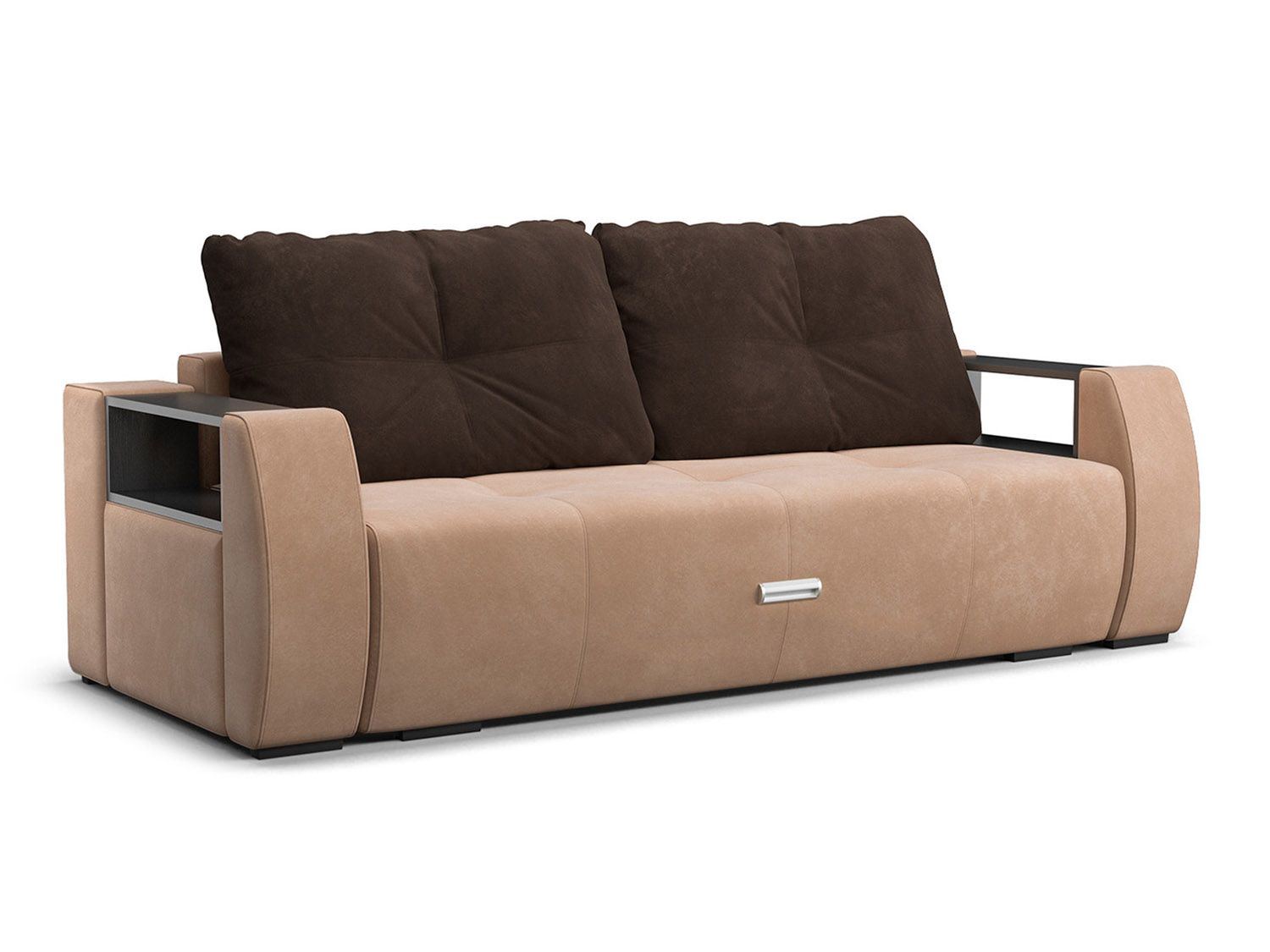 Диван Мальтида бежевый Luna 061 + подушки коричневый Luna 092