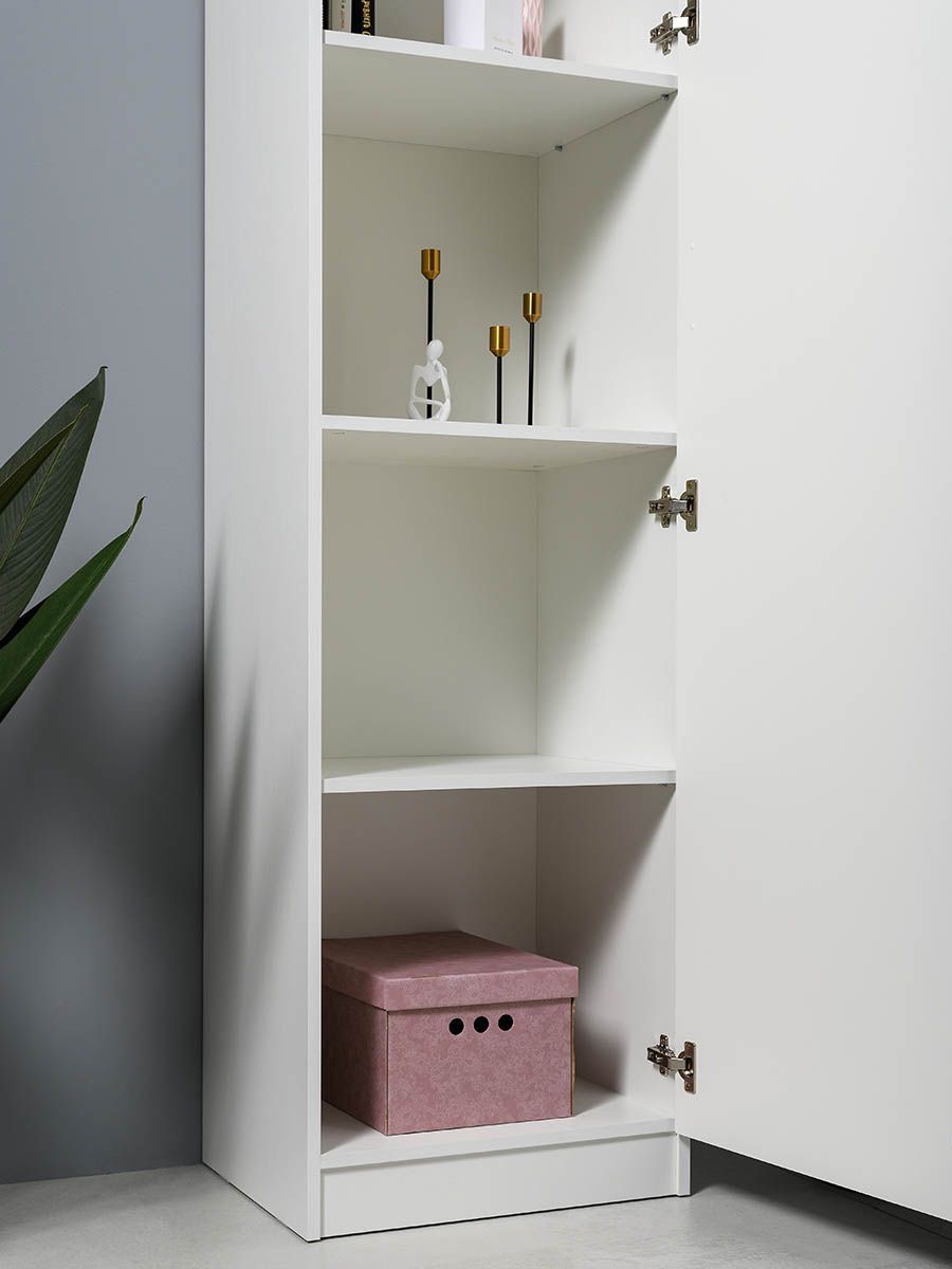 Ливерпуль Шкаф - пенал Белый/Ясень ваниль