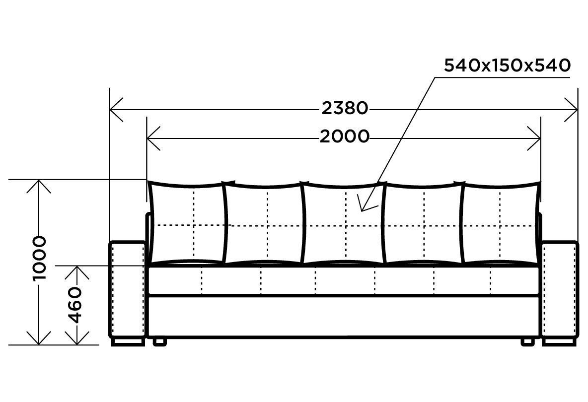 Диван Августин-2 синий