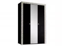 Шкаф 3-х дв. с зеркалом Тиффани Премиум ТФШ 1/3(П) черное серебро