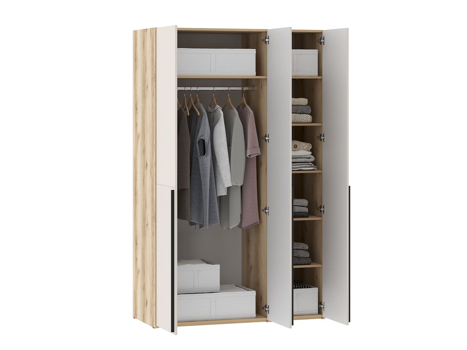 Шкафы Арден 200.4-200.2-полки Дуб Делано / Сантьяго софт