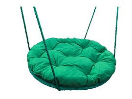 Качели ГНЕЗДО с подушкой 0,8 м, с оплёткой зеленое зеленая подушка