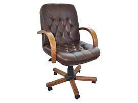 Кресло Премьер 2Д светлый орех/к/з коричневый