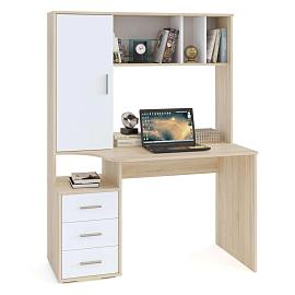 Стол компьютерный КСТ-16 Дуб Сонома / Белый