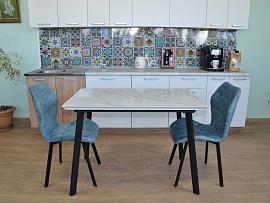 Керамический стол 110 - Белый мрамор глянец