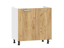 Борги 100.04 800 тумба под мойку / Белый/Дуб Крафт золотой