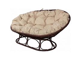 МАМАСАН Home диван с ротангом - коричневый / подушка лен