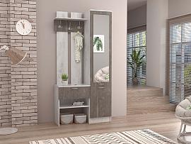 Прихожая Иннэс-3 - Бетон светлый/Камень темный