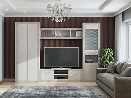 Гостиная Гамма 20 серия 4 вар. 1 / Ясень анкор светлый/Сандал светлый