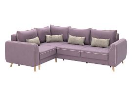 Лона диван-кровать угловой - велюр Forward 892 тоуп / велюр Forward 910 крем